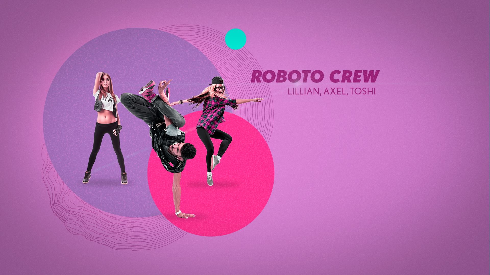 A trio of breakdancers called The Roboto Crew