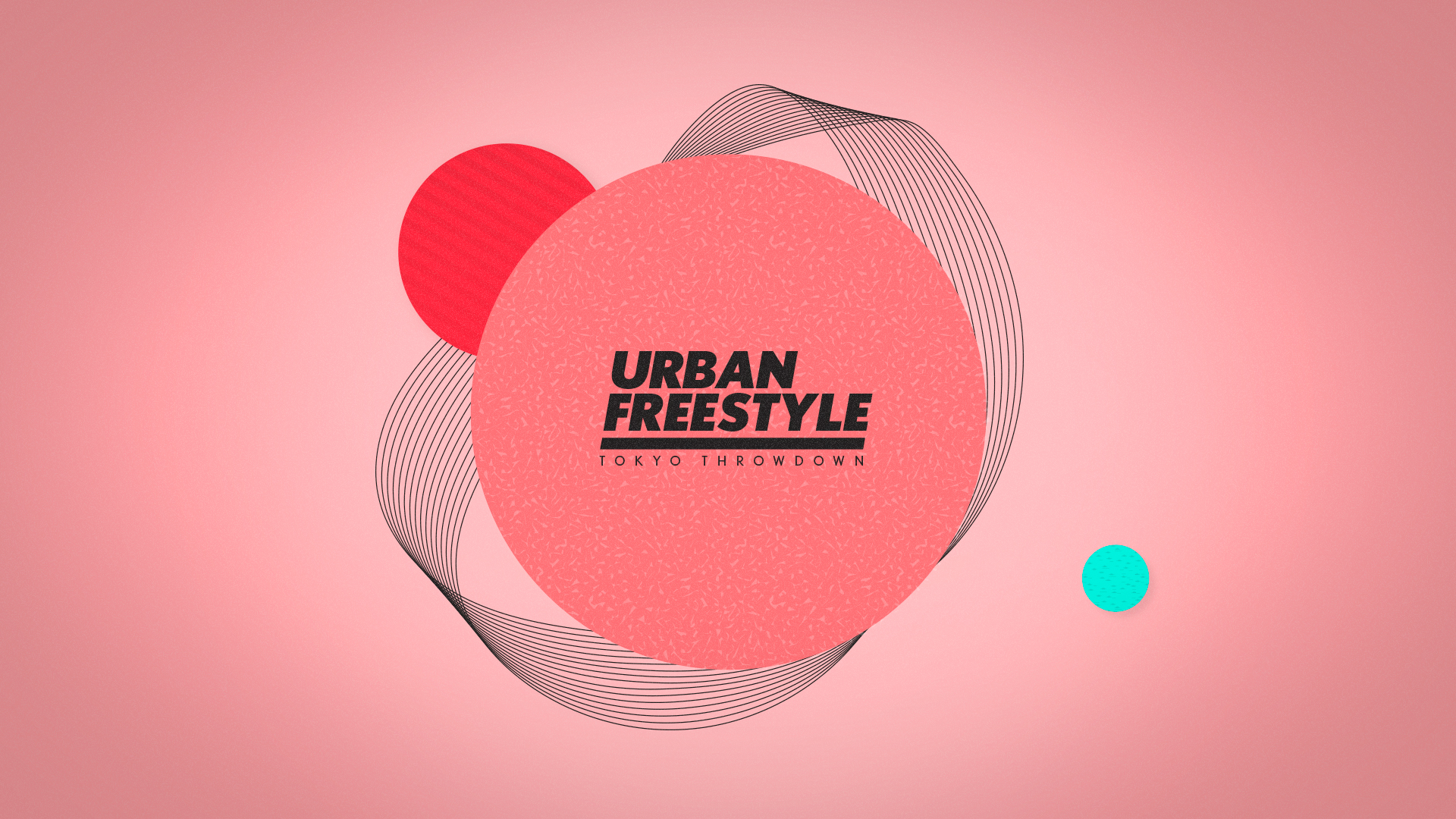 The Urban Freestyle Tokyo Throwdown logo appears on top of a pink circle with other geometric shapes surrounding it