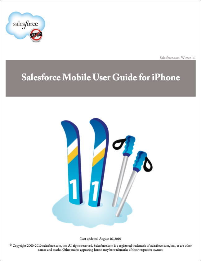 The cover page of the Salesforce Mobile for iPhone user guide